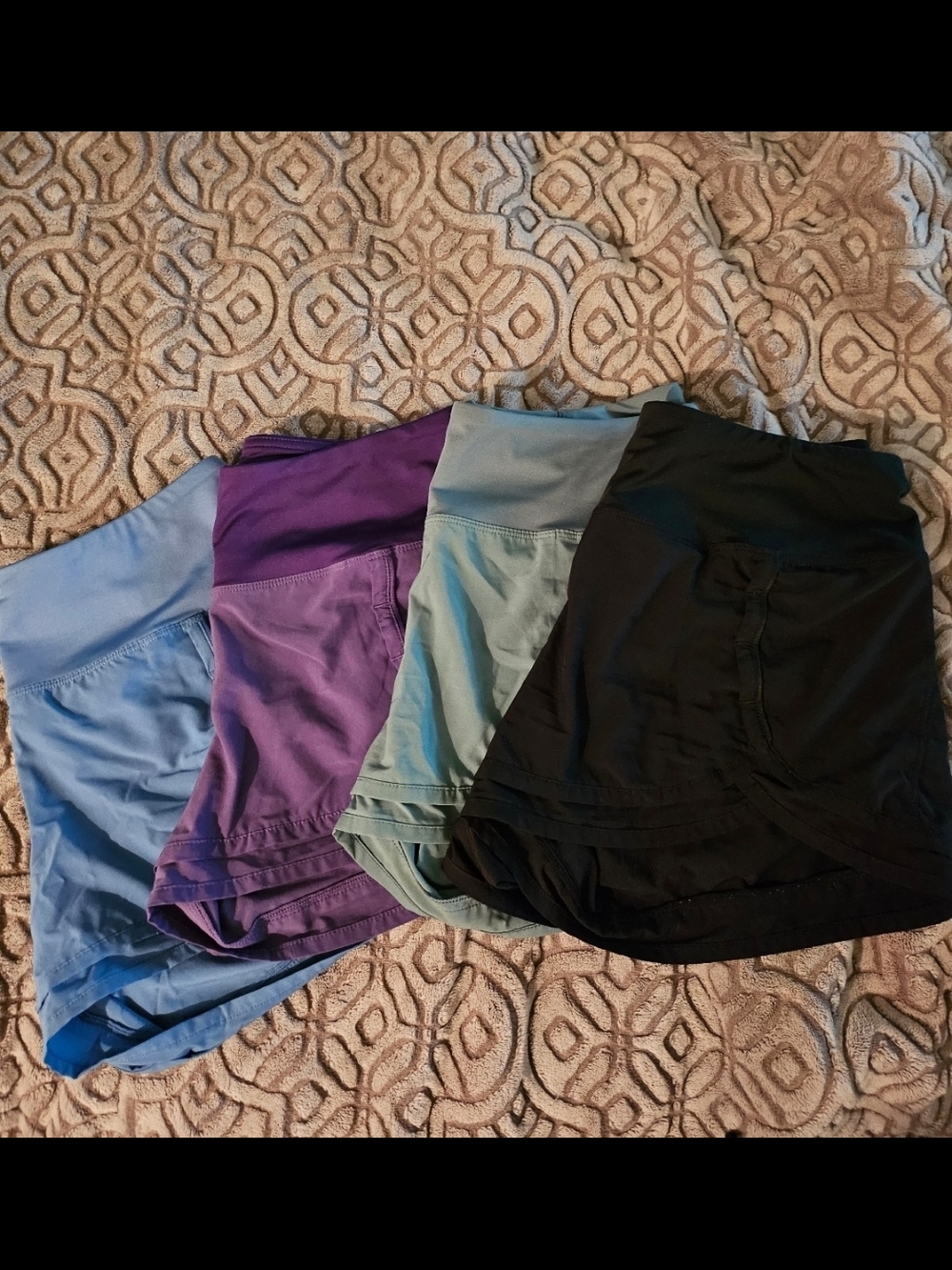 Women's Athletic Shorts - Black, Purple, Light Blue, Seafoam